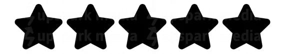 Five black stars on a white background